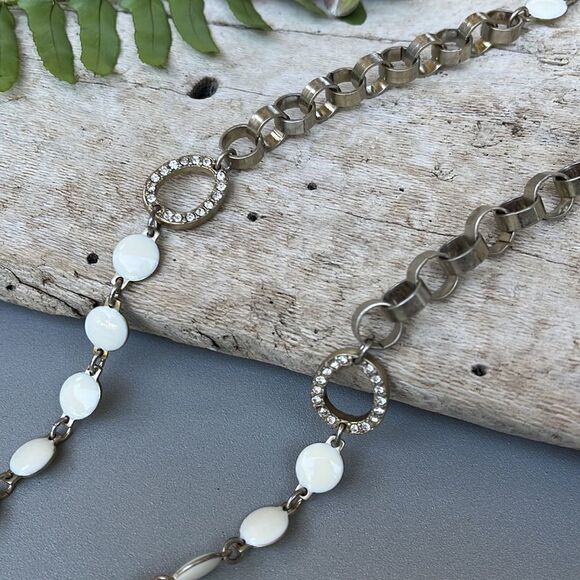 METAL CIRCULAR LOOP CHAIN NECKLACE - Picture 2 of 6